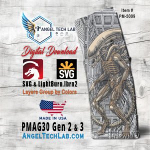 cosmic nightmare pmag30 engraving design svg | lightburn laser file | vector svg download