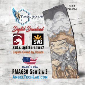 angry coqui pr | pmag30 engraving design svg | lightburn laser file | vector svg download (copy)